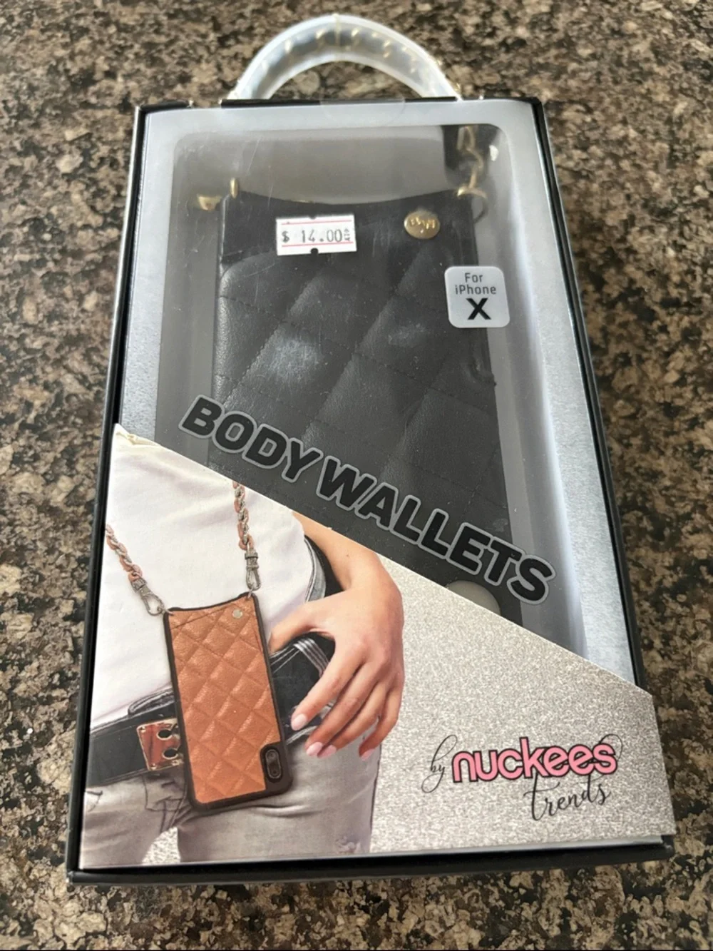 Quilted Body Wallet Phone Case - Black